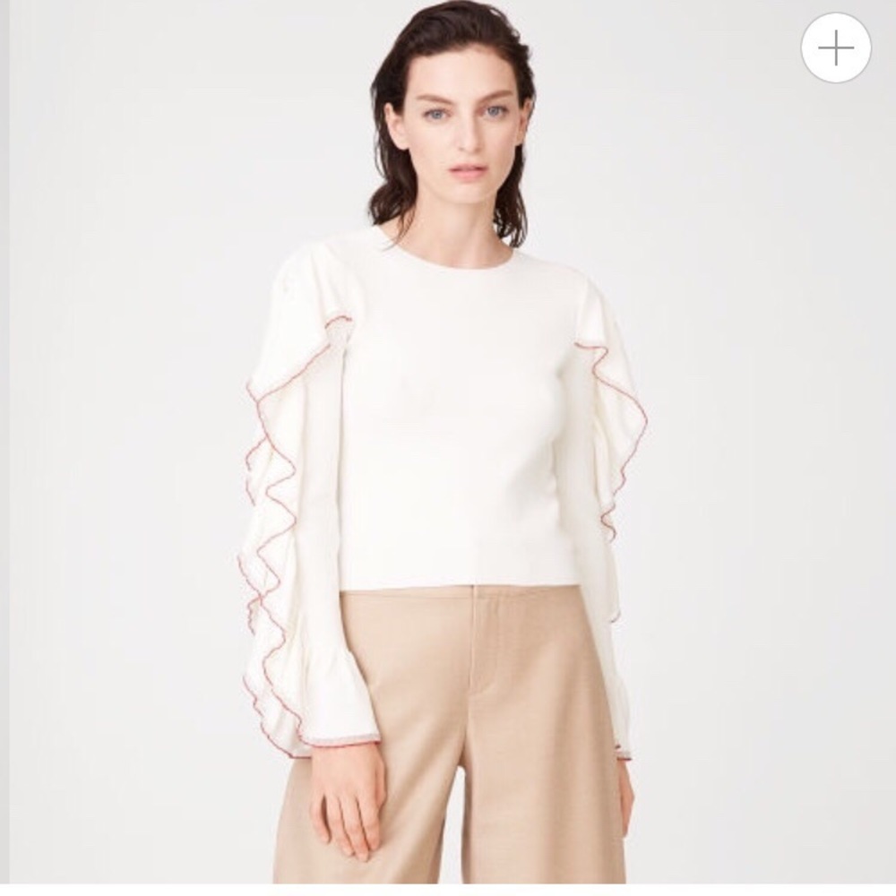 club Monaco Sancerie sweater ruffled detail